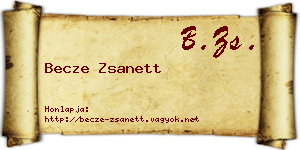 Becze Zsanett névjegykártya